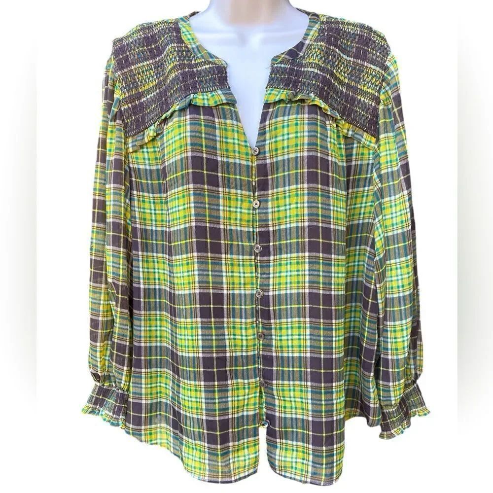 CATO casual, button down style. plaid pattern relaxed fit fall day.